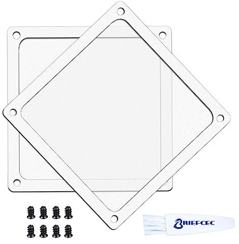 BRIEFCEC Dammfilter fläktskydd 120 mm fint nätfilter 80 maskor nylon ultrafin fläkt dammfilter PC dammfilter med skruvar kompatibel PC-kylare fläktgaller/strömförsörjning/router 2 st