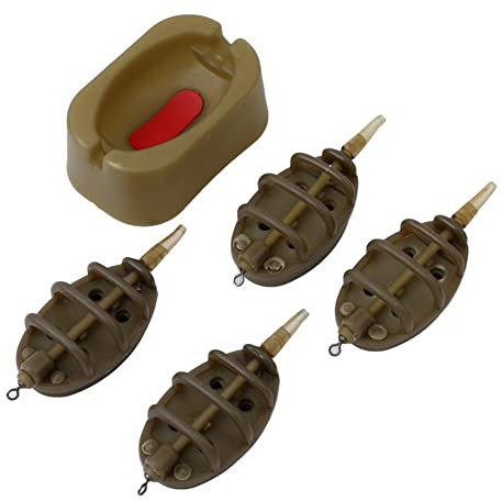 5 Stück Fischerei Inline Feeder, Inline Methode Feeder Fishing Schnellfreisetzungsmethode Feeder Form Methode Feeder und Formen für Karpfenfischen 15g 20g 25g 35g