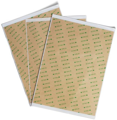 HIKIYEAT Clear Thin Double Sided Tape Heavy Duty,3 A4 Size Sheets,Waterproof Removable Adhesive Tape,Heat Resistant,for DIY,LCD Screen Repair,Fabric,Photo,Clothes,Poster,Car Decor(8.3X11.4 inch)
