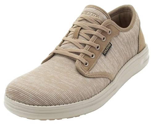 1TAZERO Men's Wide Slip-On Shoes – Wide Toe Box Diabetic & Orthopedic Walking Loafers, Arch Support, Plantar Fasciitis, Swollen Feet, Comfortable Casual Shoes for Elderly Size 10.5 Beige