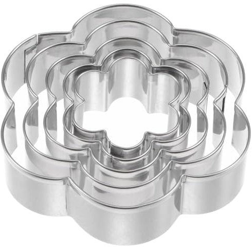 Juego de 5 moldes para galletas de acero.cortadores de galletas de acero inoxidable, para hacer fondant, tartas, postres, galletas(36mm, 45mm, 53mm, 63mm y 73 mm)