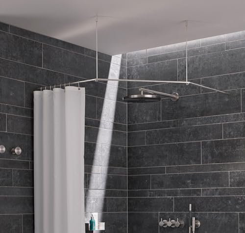 Fünfeck-Duschvorhangstange Edelstahl 110x110 cm - PHOS Design