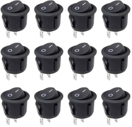 12PCS Schalter 12v Kippschalter Schalter Wasserdichte Mini 12v Schalter für Einbau Wohnmobil Switch Taster Modellbau Auto Boot Haushaltsgeräte Lampenschalter Einrastbare