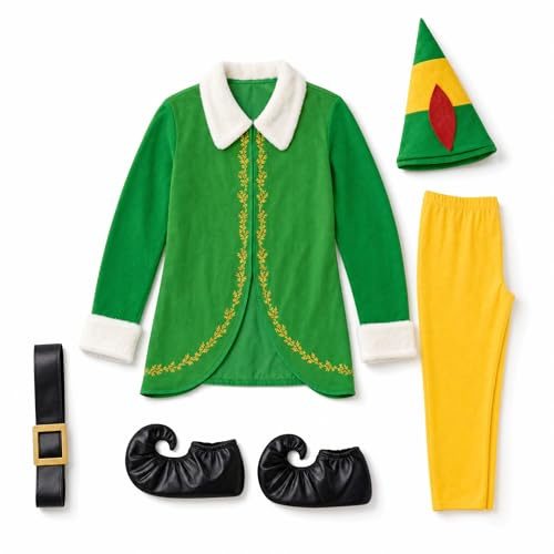 Morph Costume Elfo Uomo - Vestito Natale Adulto per Halloween, Compleanni e Party, Abito Folletto Uomo Elfo Adulto, XL