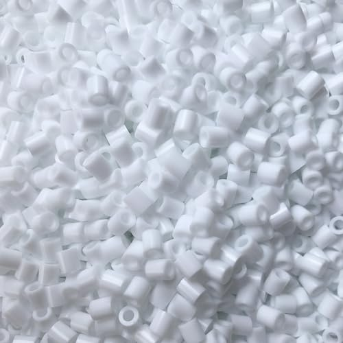 OEEKOI 1000+Pcs Fuse Beads - 5mm Melting Beads Bulk Refill for Crafts, Ideal for Christmas Birthday Gifts, White