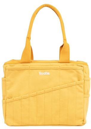 Soolla Studio Bag: Pottery Tool Bag & Craft Storage, Art Supply Organizer, Washable Tote, Knitting Yarn, Crochet Projects, 30 Pockets, 20+ Canvas Colors, Gift for Artists & Teachers (Sunset Mustard)