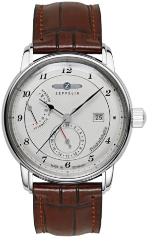 Zeppelin Herrenuhr mit Lederband Serie Friedrichshafen Automatik Power Reserve Datum 8590-1
