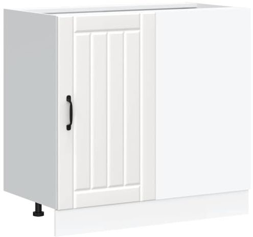 vidaXL Mueble bajo de Cocina Lucca Madera contrachapada Blanca, gabinete de Base de Cocina, Unidad Base de Fregadero de Cocina, cajón de gabinete de Base de Cocina