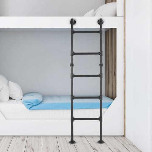 Bunk Bed Ladder Loft Ladder Attic Ladders, Wall Mounted Climbing Metal Fire Escape, Decorative Ladders for Attic Dorm RV Camper Library Deck, Easy Install Loads 440lbs (67inch)