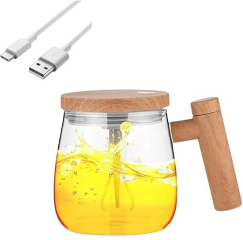 Taza Autoagitadora con USB Recargable 400 ml – Vaso Mezclador Eléctrico con Tapa para Café, Leche, Batidos y Proteína – Taza Magnética Automática Portátil para Oficina o Viaje