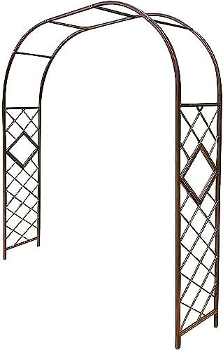Arche de jardin en métal bronze extra large pour plantes grimpantes, tonnelle de mariage et arche de rose, structure de jardin galvanisée (taille : 2,6 x 2,3 m)