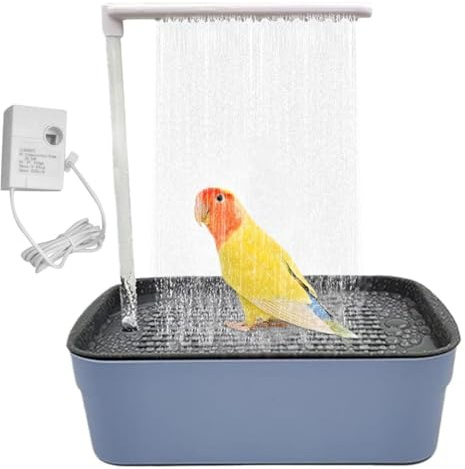 AOBUJDUB Doccia per Uccelli, Vasca da Bagno Automatica per piccioncini e parrocchetti per Gabbia