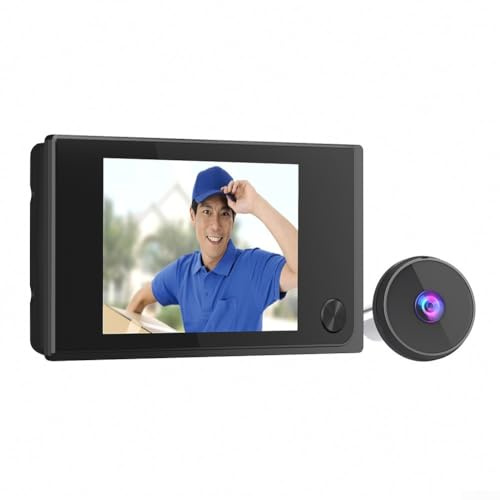 Oceanlend Cámara de mirilla con visor de puerta de video, pantalla LCD digital de 3.5 pulgadas, cámara electrónica de timbre de mirilla, video intercomunicador inalámbrico de seguridad para el hogar