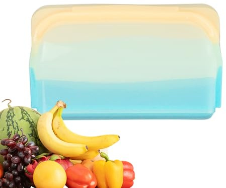 Fangfhai Sacchetto Ermetico In Silicone Riutilizzabile - Sacchetti Riutilizzabili Sicuri Per Lavastoviglie,Contenitori Trasparenti Spessi Antigoccia Sicuri per Lavastoviglie per Cereali Spuntini