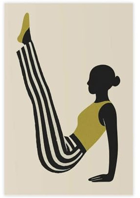QIOTBVV Stampa artistica da parete su tela, motivo: pilates carino, decorazione per camera da letto, ufficio, camera da letto, regalo, 30 x 45 cm