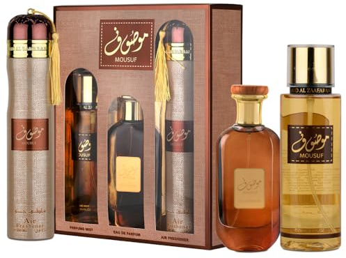Ard Al Zaafaran Mousuf 3 Piece Gift Set: Eau de Parfum 100ml - Perfume Mist 250m
