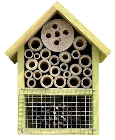 KESOTO Refugio de Madera para Mariposas, Decoración de Exteriores, Hábitat para Insectos, Amarillo