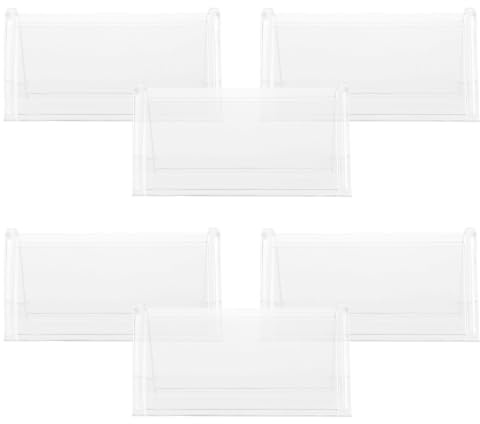 DIYEAH 6 Piezas Portaetiquetas de Nombre de Dos Caras Soportes Transparentes para Nombres Placas Vacías Portatarjetas para Mesas para Oficinas Conferencias Eventos