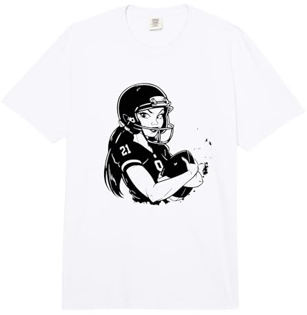 Ragazza del Football Americano Look da Fumetto Comfort Colors Adult Heavyweight T-Shirt