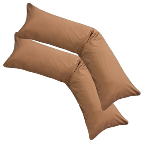 Cuscino 40 x145 Confezione Doppia Cuscino per dormire Cuscino Boomerang “Moon”, Plastica, tabacco, 40x145