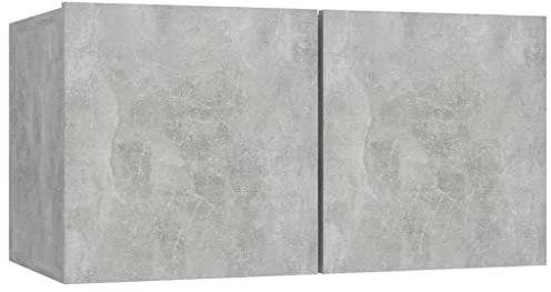 vidaXL Mueble de TV Colgante Soporte Mobiliario Aparador Armario Estante Salón Sala de Estar Dormitorio Decoración Gris Hormigón 60x30x30 cm