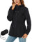 Rapbin Regenjacke Damen Wasserdicht Atmungsaktiv Leicht Outdoorjacke Windbreaker Packbare Regenmantel mit Kapuze ​Windjacke Wandern Regenjacken Schwarz S