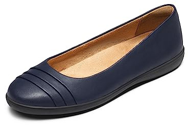 DREAM PAIRS Zapatos Planos Bailarina para Mujer Zapatos Comodos Clasico,Size 36.5,Armada,SDFA2306W