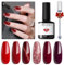 MODELONES UV Nagellack, 6 Farben Gel Nagellack mit Magnet, Cat Eye Rot Glitzer Soak Off Nail Polish French Manicure DIY zu Hause, 7 ml