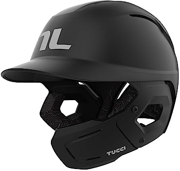 TUCCI Potenza Batting Helmet with Jaw Flap, S/M, Matte Black, Right-Handed Hitter