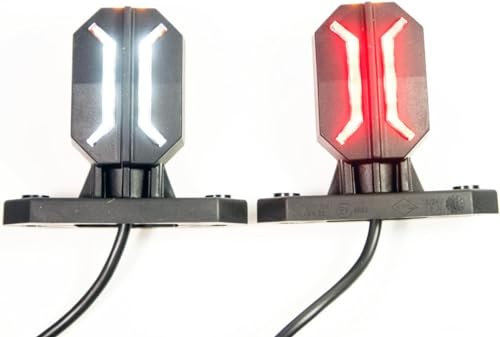 2 x LED Gummi Begrenzungsleuchte Seitenleuchte modern 12V 24V mit E-Prüfzeichen Positionsleuchte Auto LKW PKW Wohnwagen KFZ Lampe Leuchte Licht Weiß Rot Orange