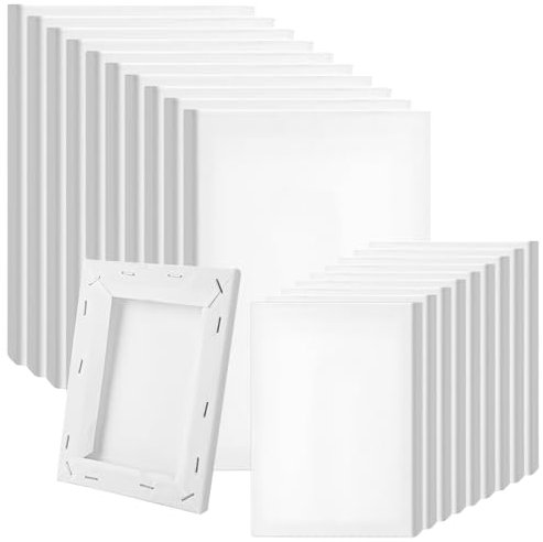 LDHHYH 20 Stück Leinwände zum Bemalen, Leinwände Set, 10 STK 13x18cm, 10 STK 20 x 25 cm, Keilrahmen Baumwolle, Leinwand zum Bemalen für Acrylfarben, Aquarell, Ölfarb