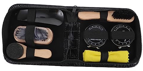 LIFKOME Kit De Cirage Chaussures Portable avec Brosse Cirage Et Crème Entretien Compact pour Homme Et Femme Nettoyage