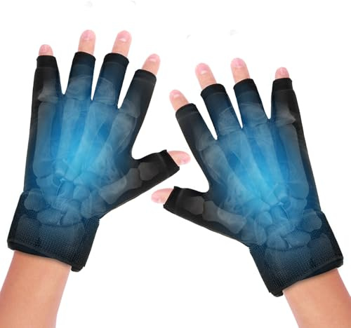 2 guantes de compresión para artritis de dedos para aliviar el dolor, bolsa de hielo ajustable para terapias frías y calientes, manga reutilizable para bolsa de hielo para dedos, guantes de hielo para