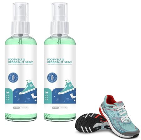 Spray Desodorante para Zapatos, Athletes Foot Spray, Spray para Pies, Pies Fungus Treatment, Pack de 2 Eliminadores de Olores Naturales para Pies Malolientes
