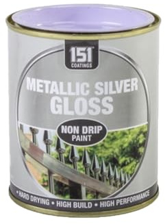 PNJB Non-Drip Metallic Silver Gloss Paint, Quick-Drying, Interior and Exterior, Long-Lasting Protection, Ideal For Wood, Metal 300ml (1PCS)