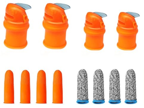12 Pcs Silicone Thumb Knife Gardening Tool Set for Harvesting, Thumb Cutter for Finger Protection, Plant Fruit Picking, Trimming