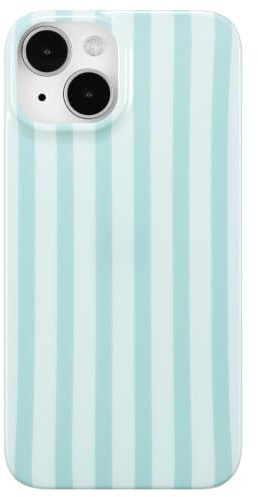 ZTOFERA for iPhone 15 Case with Geometric Vertical Stripes,Cute Fashion Simple Line Pattern for Women Men,Soft TPU Slim Glossy Shockproof Case Cover(Light Blue)