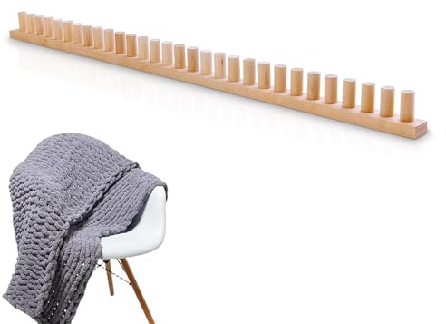Kit per coperte in legno grosso, 116 x 4 x 5 cm, telaio in legno per lavori a maglia spessa, telaio in legno per lavori a maglia grossa e principianti senza ago