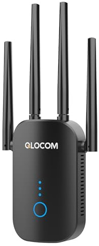 QLOCOM 2026 Neuestes WLAN Verstärker WLAN Repeater 1200Mbit/s, Dualband 2.4GHz & 5GHz WiFi Repeater mit WPS, WiFi Internet Booster Kompatibel Allen WLAN Geräten