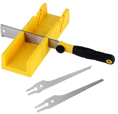 Caja de ingletes con sierra japonesa, juego de 4 piezas ABS para cortes pequeños, plantilla de fermentación con sierra fina, hojas de sierra desmontables, 22,5°, 45°, 90°, cortes angulares para