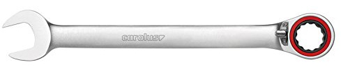CAROLUS Maul-Ringratschenschlüssel 10 mm, 15 Grad abgewinkelt, umschaltbar, 1 Stück, 1710.0100