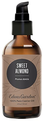 Edens Garden Sweet Almond Carrier Oil- 100% Pure Premium Cold Pressed & Hexane Free, Natural Moisturizer For Face, Lips, Skin, Hair, Body & Nails, Massage & Diluting Essential Oils 118 ml (4 fl oz)