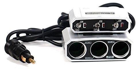 All Ride 3-Fach Steckdose für Normsteckdosen Adapter 5A, Auto LKW 12/24V Zigarettenanzünder Verteiler, einzeln geschaltet
