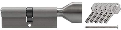 Cylindre de 80 mm 40/40 avec bouton plat avec 5 clés réversibles