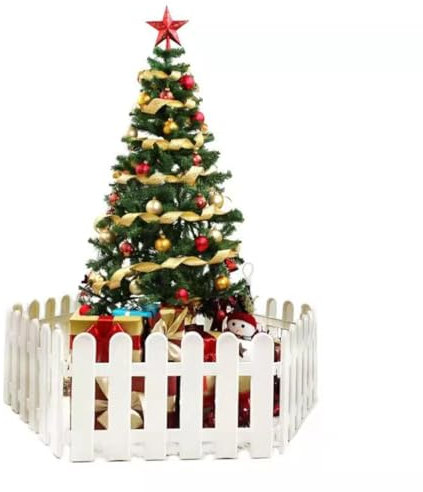 ieve 4 pcs Color blanco Plástico valla árbol de Navidad Surround 4 x longitudes 50 cm = 200 cm boda Party en miniatura decoración de casa jardín