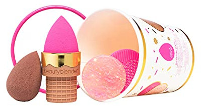 Beautyblender® | Signature Blend Essentials Set, with 2 Beautyblender® sponges for foundations and Powders, Blendercleanser® and Silicone Scrub Mat and NEST Sponge Stand, Vegan, Cruelty Free
