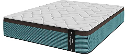 Cecotec Colchón Híbrido Flow 7900 Hybrid 120x200. Multicapa, Núcleo de Muelles Ensacados SpringCore y Viscoelástica ViscoCare+, Altura 30 cm, Firmeza Medio Alta, SeparateMuv & BreathSoft