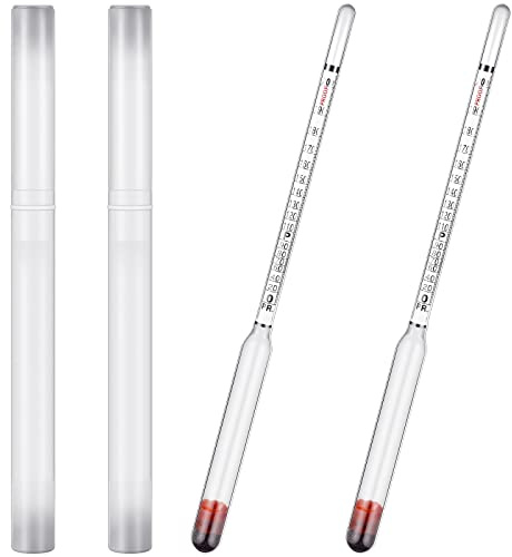Kanayu 2 Pcs Hydrometer Alcohol 0-200 Proof and 0-100 Tralle