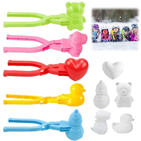 Booaee 5 stampi per palle di neve, per bambini, ragazzi, ragazze, estate, inverno, divertimento