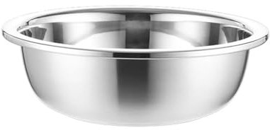 AMYSTY Stainless Steel Basin Salad Bowl, Vegetable Fruit Washing Bowls for Stainless Steel Mixing Bowl Dough Kneading and Kitchen Metal Bowls(Size:40cm,Color:Silver)